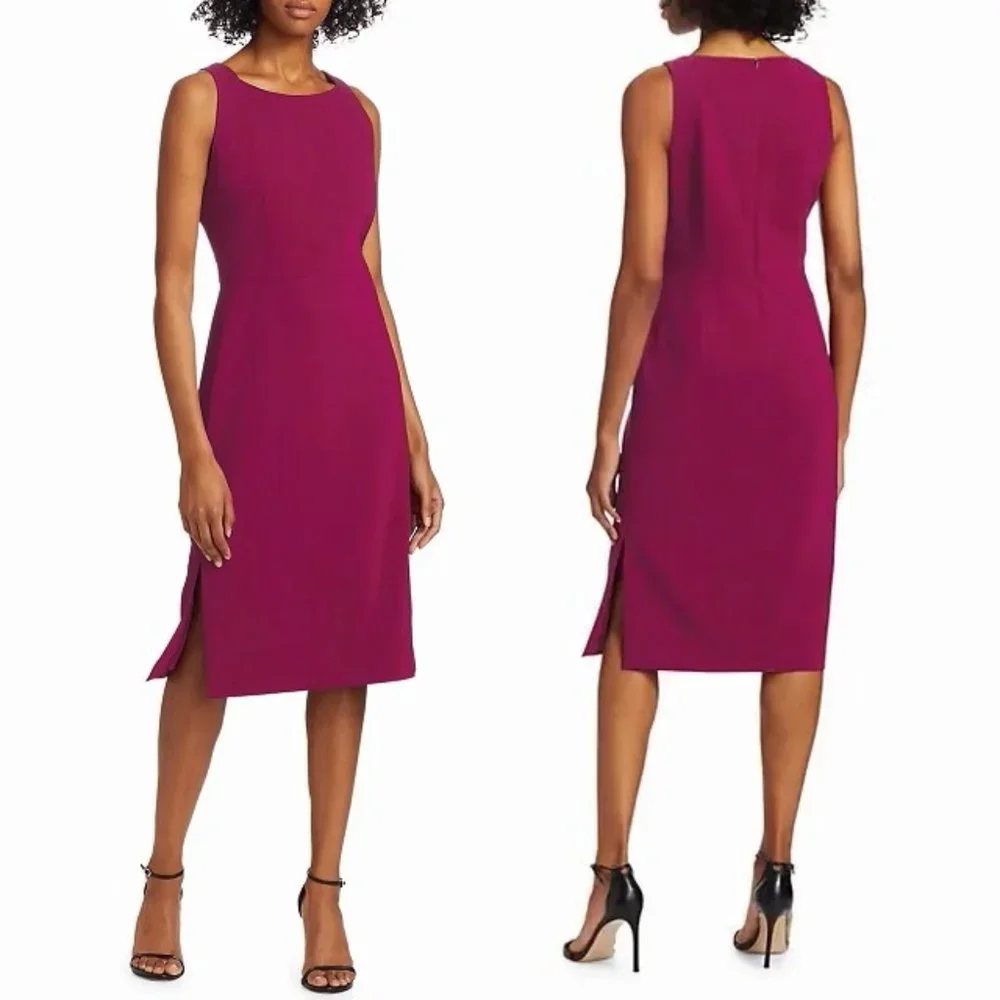 MAXMARA Wool Blend Sheath Dress w Side Slit - Picture 1 of 6